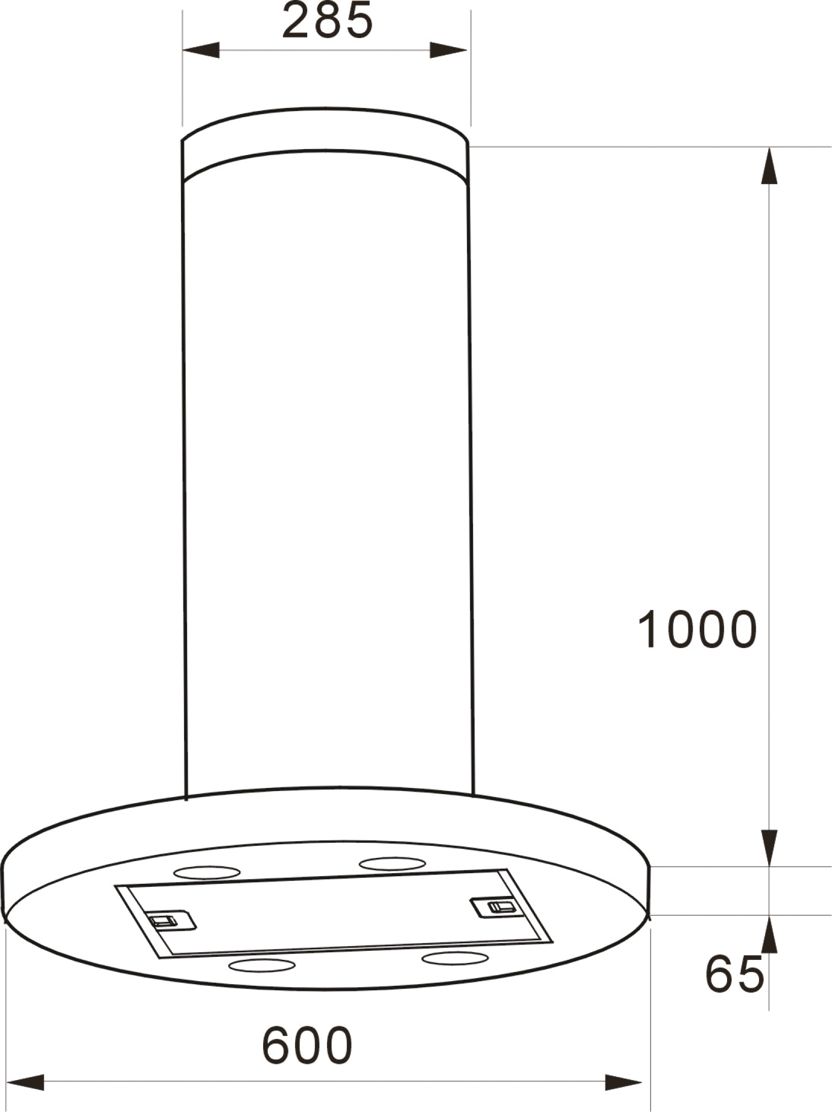 Campana extractora isla Oxford inox Ø60cm Thermex