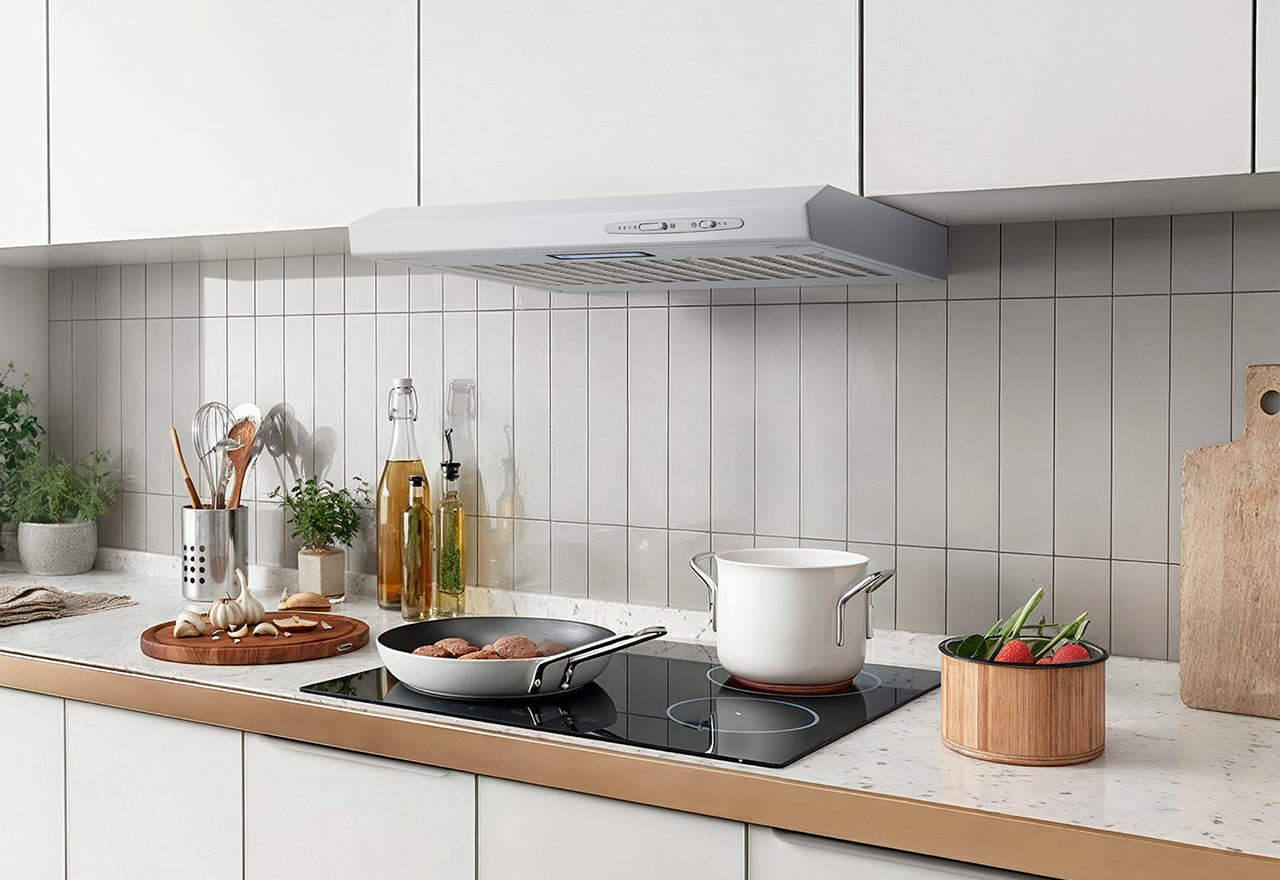 Trend model 10, 60 cm, Hvid, væg model, med motor