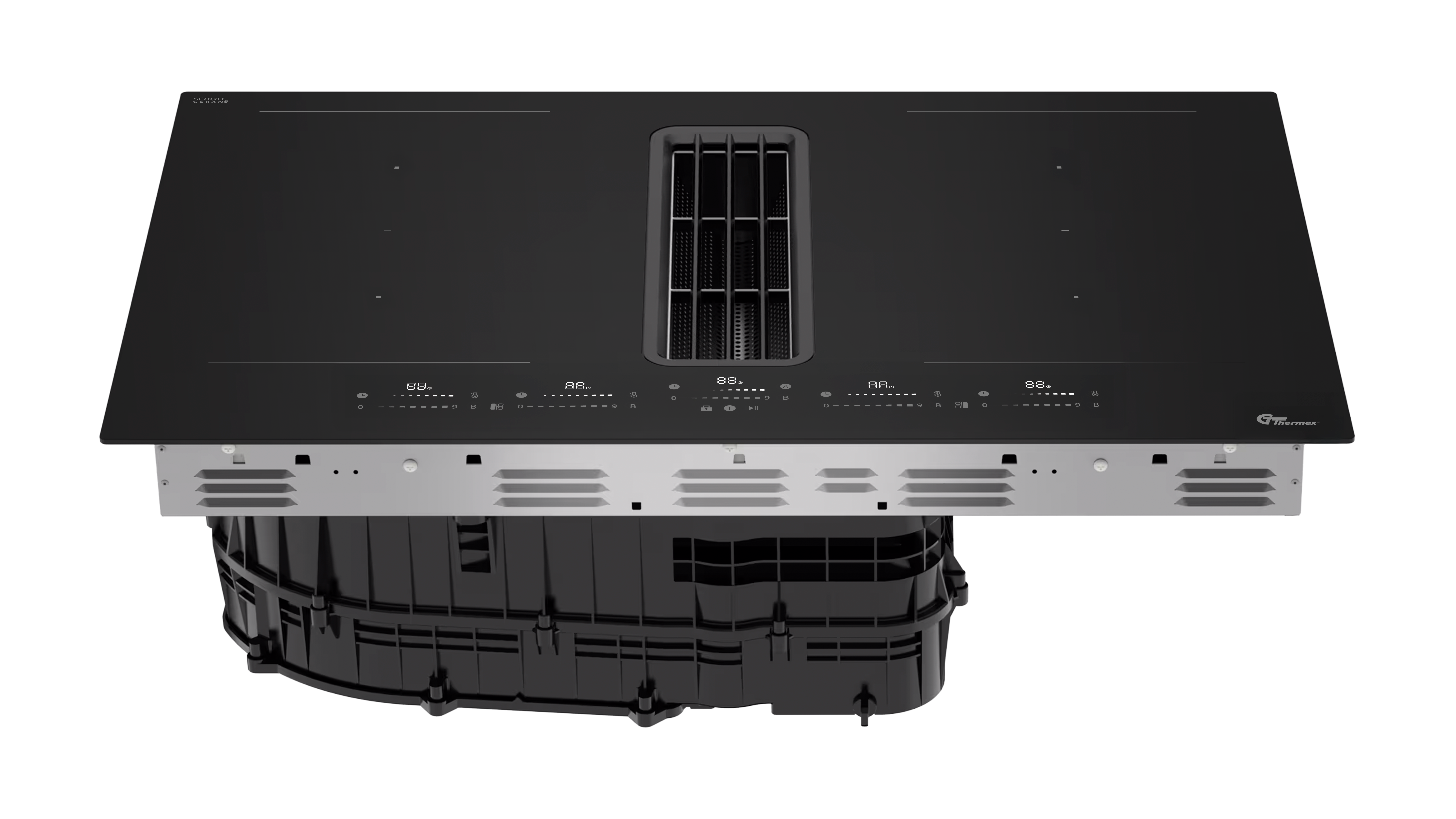 TXE80 induktionskogeplade med indbygget emhætte