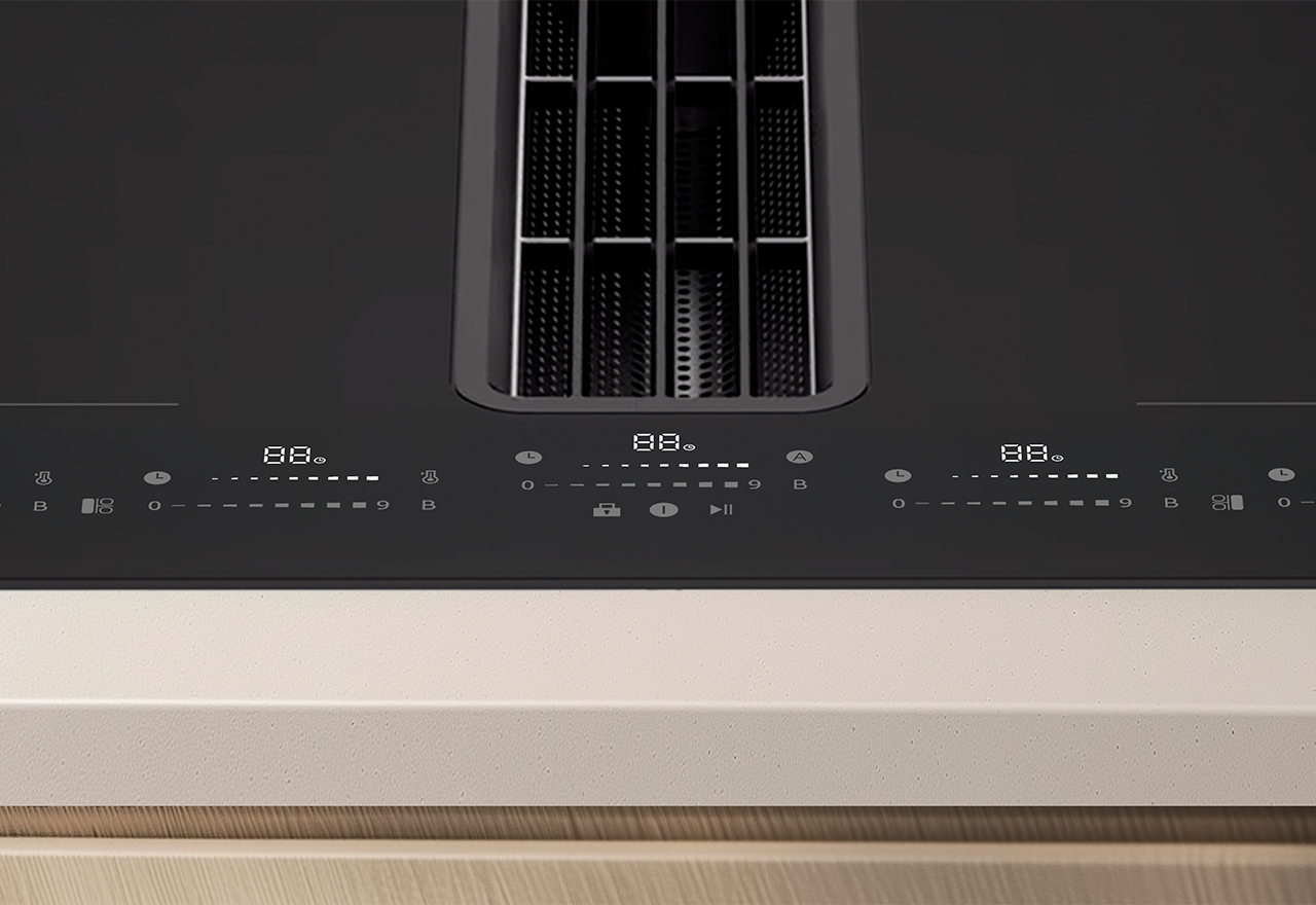 TXE80 induktionskogeplade med indbygget emhætte