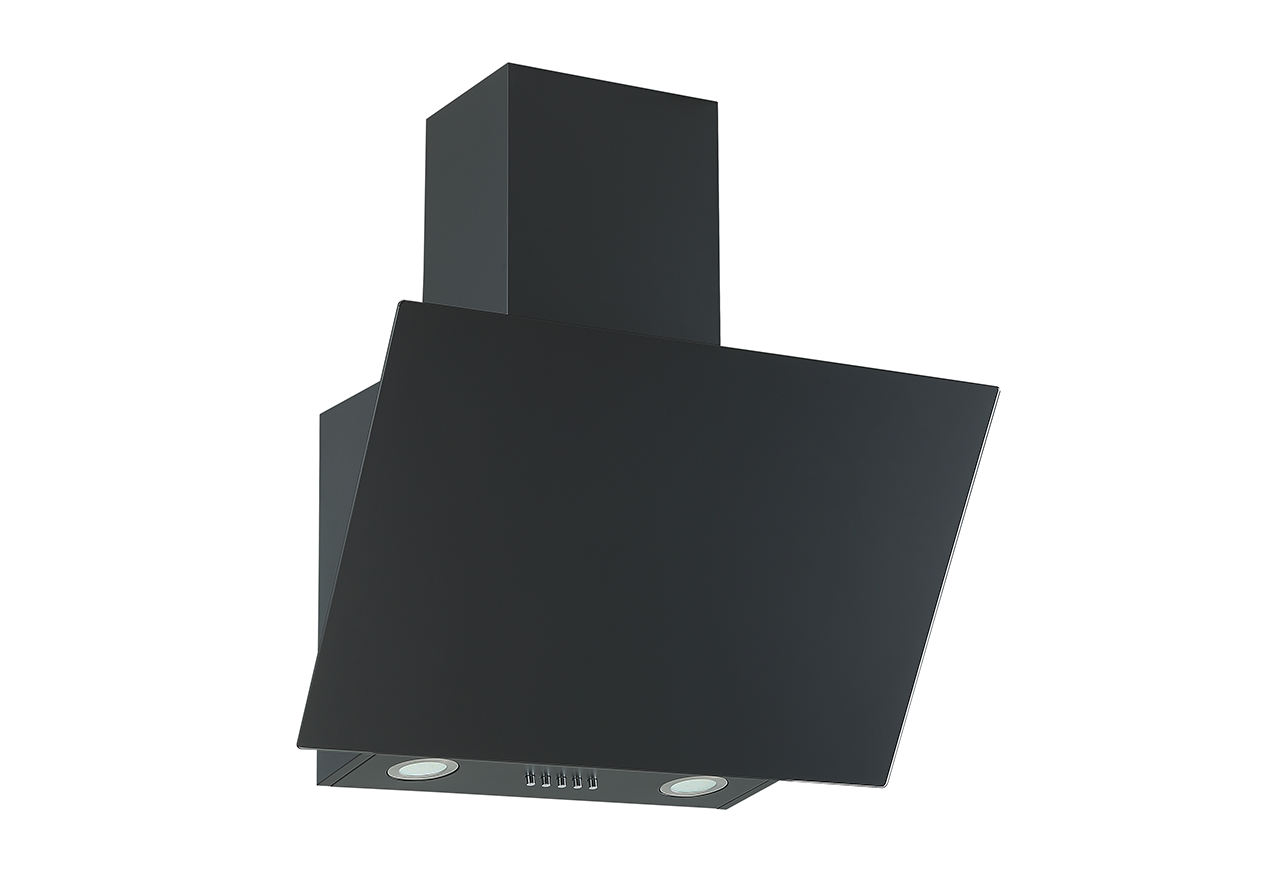 Trend model 50, 60 cm vægmodel i Sort glas, med motor