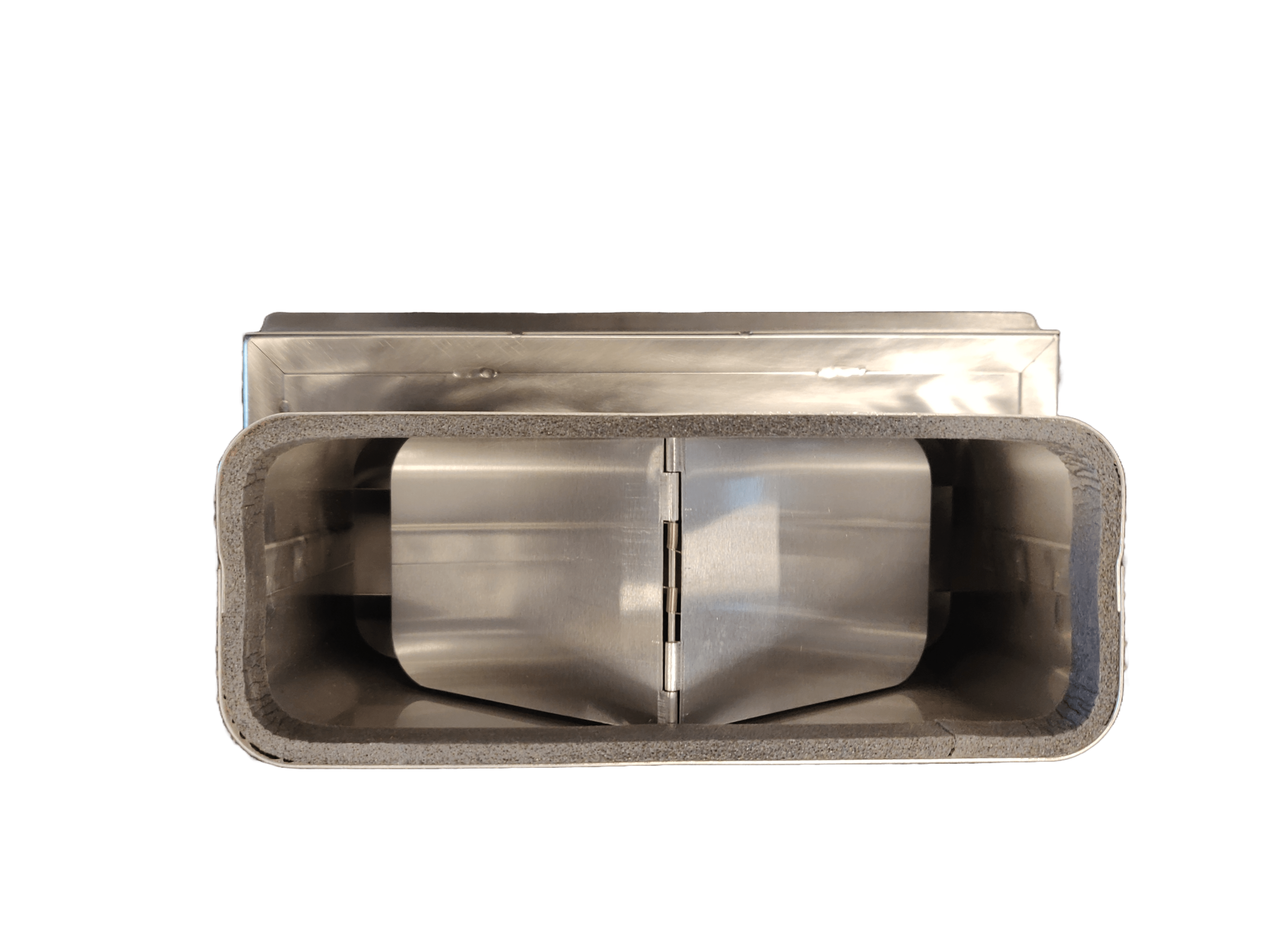 Rejilla exterior INOX 290x160 mm para tubo plano  222x89 mm